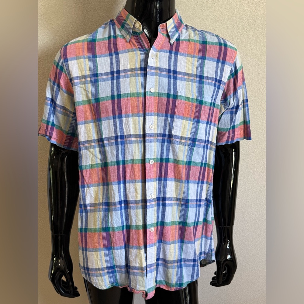 Colorful Plaid Short Sleeve Shirt